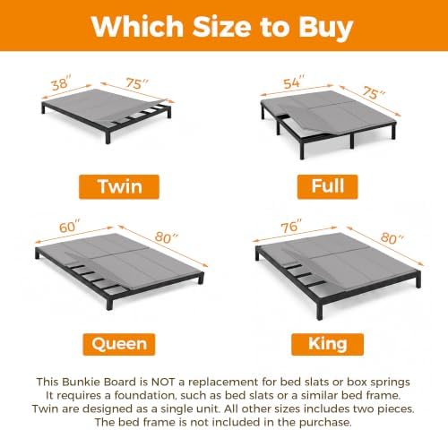 Heavy Duty King Size Bunkie Board 76x80'' King Sagging Mattress Support & Mattress Support Board for King Bed Under Mattress Bed Support Board Compatible with King Size Bed Slats Support