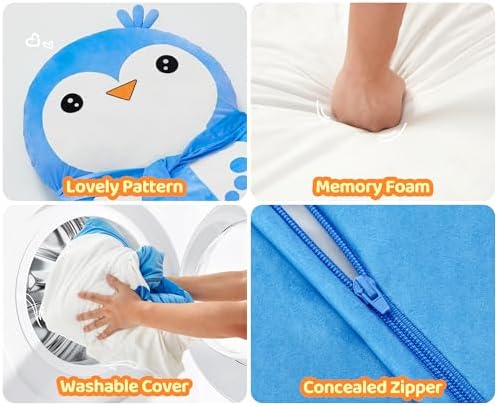 Hobestluk Bean Bag Chairs for Adults Bean Bag Cute Floor Cushions Blue