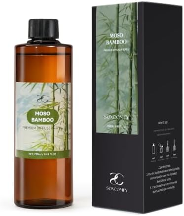 Diffuser Oil Refill, 250ml / 8.45 fl oz, MOSO Bamboo - Reed Diffuser Oil Refill for Home Fragrance, Scented Oil for Reed Diffuser Bottles, Bamboo, Musk & Cypress Notes