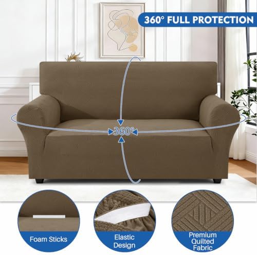 XINEAGE XL Sofa Slipcover Pet Friendly, Stretch Couch Cover,Light Coffee