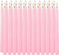YOROXRG 24 Pack Pink Taper Candles, 7-8 Hours Burn Time, Unscented, Smokeless and Dripless, 0.75 x 10 Inch Dinner Candle Set for Valentine's Day,Household, Wedding, Party and Home Décor Candlesticks