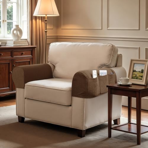 SUBRTEX Stretch Couch Arm Covers Set of 2, Non-Slip Sofa Armrest Slipcovers