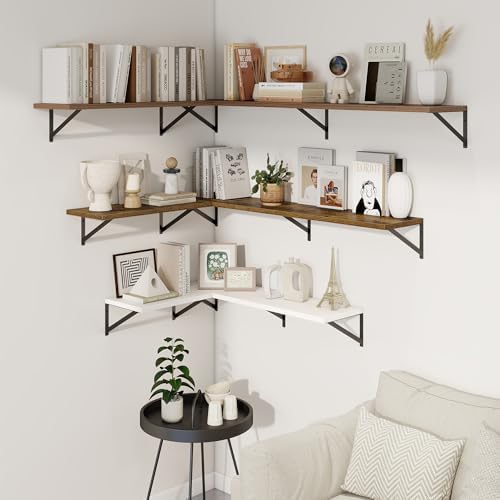 Axeman Deep Floating Shelves, 16'' x 10'' Brown Wall Shelves Set of 2