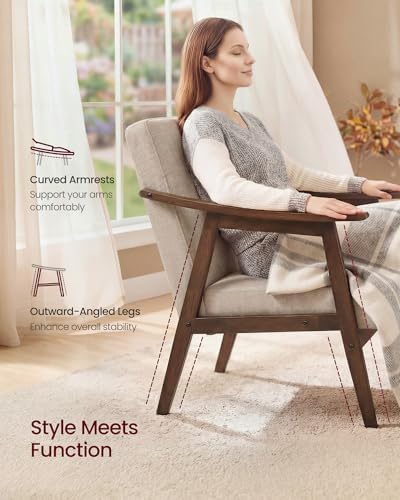 VASAGLE Accent Chair, PU Leather Armchair, Button Tufted, Thick Cushion