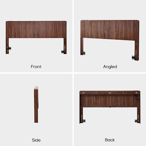 Wood Headboard King Size with 2 Outlets and USB & Type C Port