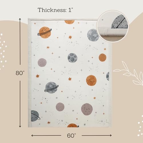 Hakuna Matte CloudSoft Baby Play Mat for Floor 60" x 80" Planets
