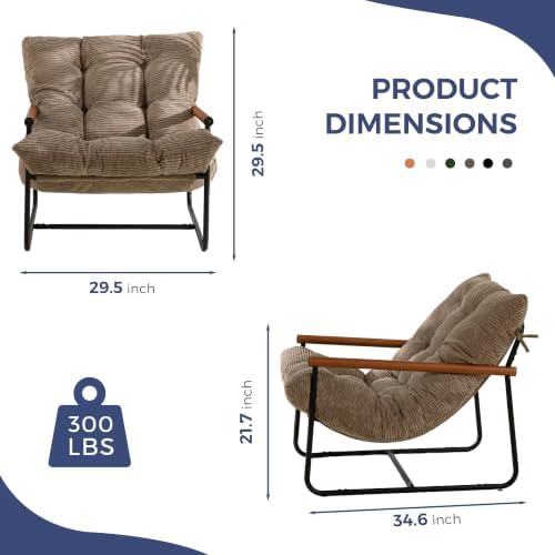 MAXYOYO Modern Accent Chair, Comfy Living Room Chair with Metal Frame