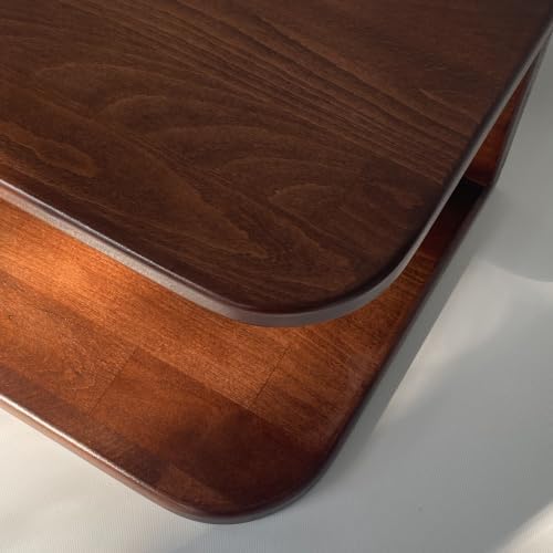 Floating Nightstand Wooden, Solid Alder Wood Bedside Table, Wall Mounted Shelf with LED Option, Slim Side Table with Open Storage, Varnish Finish (Mahogany, Without LED, 11.0, Inches)