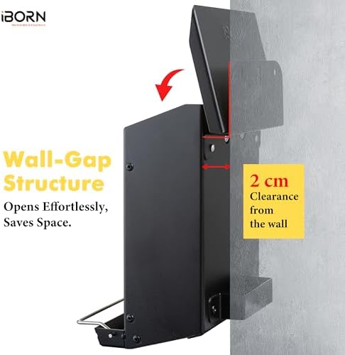 iBorn Bird Feeder for Outdoors, Wall Mounted Bird Feeder Weatherproof Metal Roof, Heavy Duty Metal Birdfeeder for Tree, Fence, Wall Screwed-in Mounting, All Detachable Easy Clean,1.3Lbs, Black