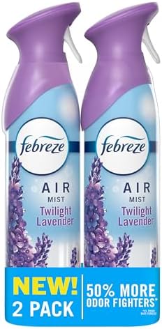 Febreze Air Mist, Air Freshener Spray, Odor Fighting Room Spray, Deodorizer for Home Bathroom Kitchen Office Apartment Dorm Room Classroom, Twilight Lavender Scent, 8.1oz (Pack of 2)