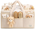 Baby Diaper Caddy Organizer with Handle, Boy & Girl Shower Gift Basket, Portable Diaper Storage Basket Bin for Wipes, Newborn Baby Essentials Registry Search Must Haves, Car Caddy Organizer