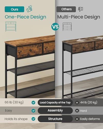 SONGMICS Console Table with 2 Fabric Drawers, Narrow Entryway Furniture