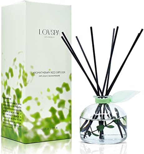 Reed Diffuser Set, Unwind Eucalyptus & Mint Scented Oil Diffuser with Sticks, Home Fragrance Accessories for Bathroom Shelf Decor, Aroma Diffusers for Home or Office Desk, USA Made