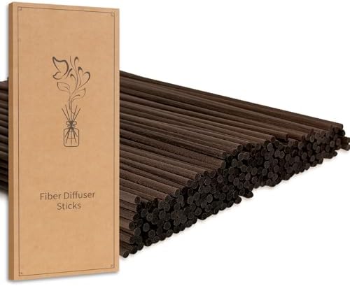 130pcs Reed Diffuser Sticks-10inch Brown Fiber Sticks Reed Sticks Essential Oil Aroma Diffuser Reeds Aroma Fragrance Refills(Brown10in/25cm)