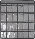 Over the Door Organizer Cell Phone Hanging Classroom Pocket Chart Wall Door Closet Hanging Organizer Durable Fabric Storage Bag, 24 Pockets (Grey)