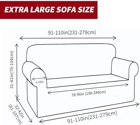 YEMYHOM Couch Cover Latest Jacquard Design High Stretch Extra Large Sofa Covers Pet Dog Cat Proof Oversized Slipcover Non Slip Magic Elastic Furniture Protector (XL Sofa, Christmas Wine Red)