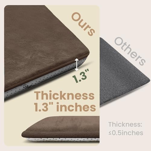 Huloo Sleep Baby Play Mat for Floor,50"×65" Playpen Mat for Toddler,Infant,Kids,1.3" Thick Elasti Foam Non-Slip Nursery Rug,Water Repellent Soft Padded Floor Mats for Tummy Time,Crawling(Dark Brown)
