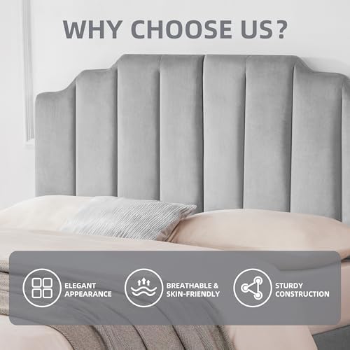 Headboard Queen Elegantly Curved Soft Padded Queen Headboard Only