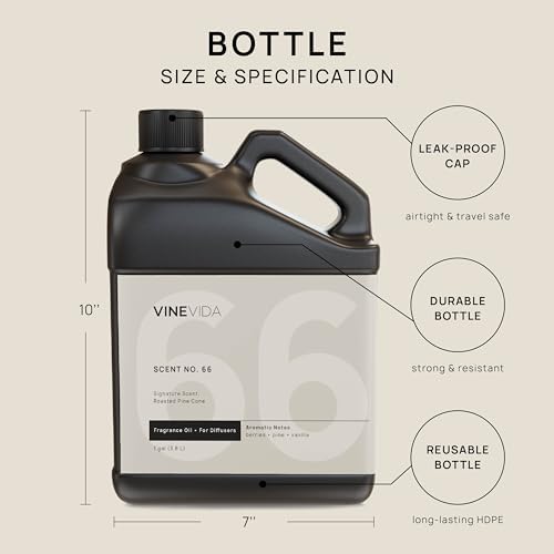 VINEVIDA [128 Fl Oz] Roasted Pine Cone Fragrance Oil for Cold Air Diffusers, Essential Oils for Diffuser Oil Refill & Air Freshener Room Spray