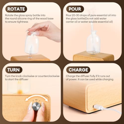 Glass Waterless Essential Oil Diffuser Upgraded, Nebulizing diffusers