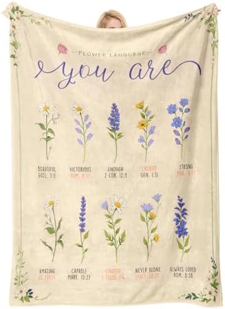 Christian/Inspirational/Religious/Spiritual/Birthday Gifts for Women/Adults, First Holy Communion Gifts for Girls, Soft Throw Blankets for Women 50"x 60"
