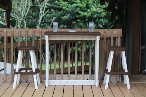 Patio Bar Set: Multiple Color Options, with or Without Stools, Durable & Stylish, USA Made - Perfect for Outdoor Spaces. (Warm Grey/Espresso, Single Bar with 2 Barstools)