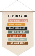 It's Okay to Not be Okay, Positive Affirmations for Kids, Classroom Wall Hanging, Encouraging Wall Decor for Homeschool, Playroom Hanging Banners, Hanging Banners for Wall Decor