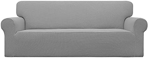 Easy-Going Stretch Couch Covers for Sofa Washable Large Light Gray