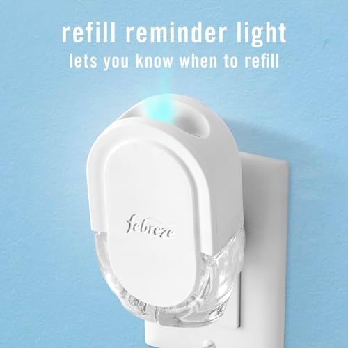 Febreze Plug in Air Freshener, Odor-Fighting Scented Oil Refill, for Home, Bathroom, & Kitchen, Long Lasting, Limited Edition Holiday Winter Pine and Juniper Berry Scent, 0.87oz Refills, 4 Count