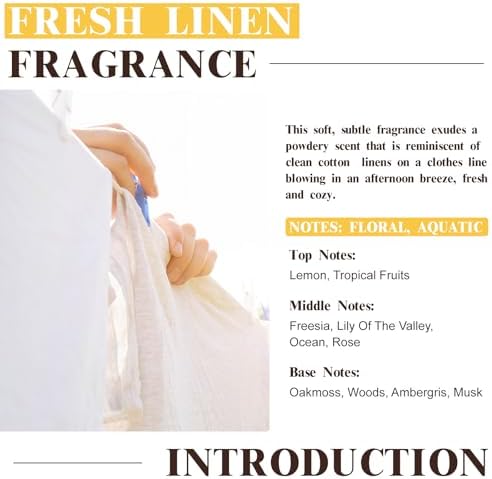 EUQEE Fresh Linen Fragrance Oil 60ml for Candle Making (2.02 Fl oz)