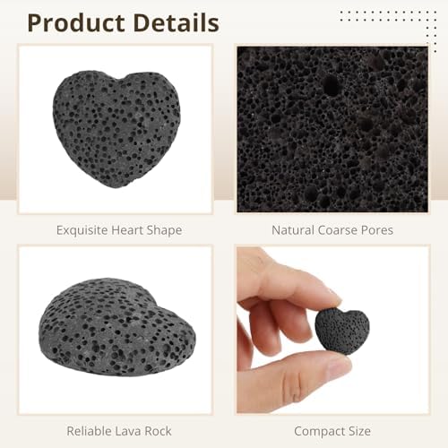 10 PCS Rock Essential Oil Diffusers, Heart Shape Lava Rock Stone Diffuser, Black Lava Rock Diffuser, Pocket Stone Diffuser for Home, Offices, Cars, Yoga, Sauna, SPA