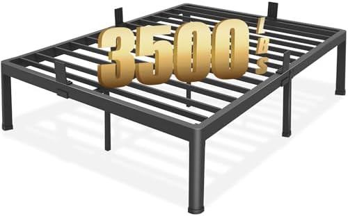 18 Inch Queen Metal Bed Frame with Round Corner,Mattress Retainer