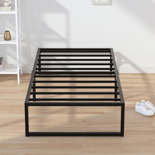 EMODA 14 Inch Narrow Twin Bed Frame 30x75, Heavy Duty Metal Platform