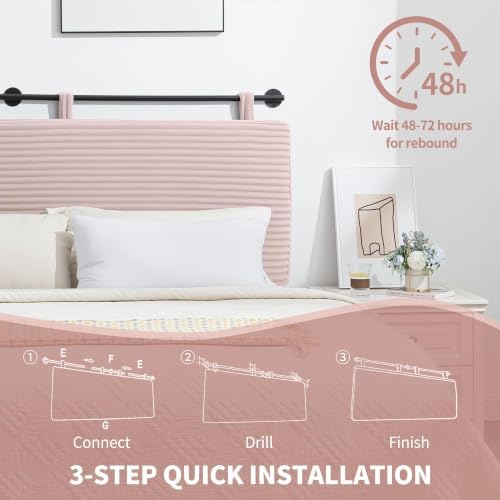 UEV Queen Headboard Only, Wall Mounted Hanging Upholstered Bed Head Board