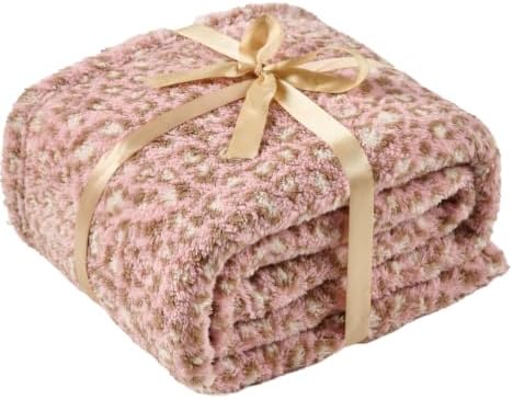 Leopard Cheetah Print Blanket – Pink Soft Plush Fleece Throw for Bed, Sofa & Travel – All Season Cozy Cheetah Pattern Home Decor Throw Blanket, 50″ x 60″