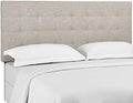 Modway Paisley Upholstered Tufted Linen Fabric King and California King Headboard Size in Beige