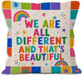 Retro Inspirational Rainbow Boy Girl Nursery Throw Pillow Cover 18x18