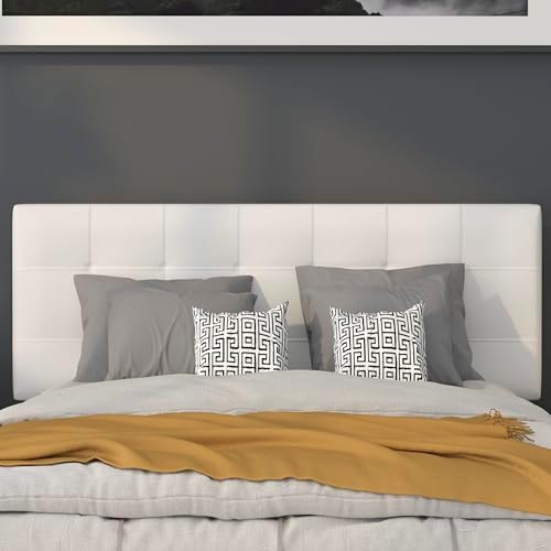 Flash Furniture Full Tufted Fabric Headboard, White