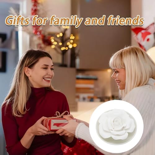 Flower Rose Ceramic Essential Oil Mini Diffuser, Ceramic Pallet A