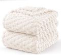 Exclusivo Mezcla 3D Fleece California King Blanket for Bed, Ivory