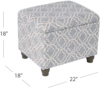 Spatial Order 22" Medium Rectangular Storage Ottoman - Gray Geometric