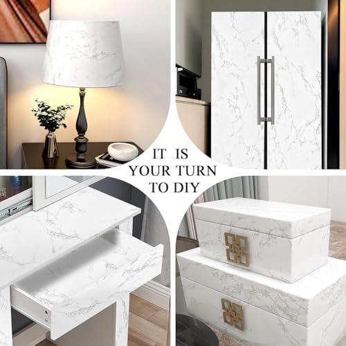 Marble Contact Paper White Peel and Stick Wallpaper for Kitchen Countertop