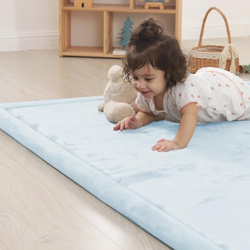 1.5" Thick Baby Play Mat for Floor,79x79 Large Memory Foam Tummy Time Mat