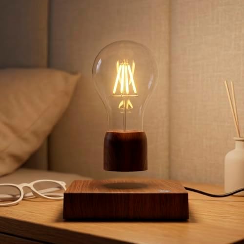Magnetic Levitating Floating Wireless LED Light Bulb Desk Lamp for Unique Gifts, Room Night Light, Home Office Decor Tech Toys