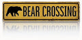 Rustic Farmhouse Metal Tin Sign, Bear Crossing Sign, Vintage Animal Road Signs for Porch, Yard, and Farmhouse, Animal Crossing Warning Signs, Perfect for Garden and Road, 15.7 x 3.9 inches