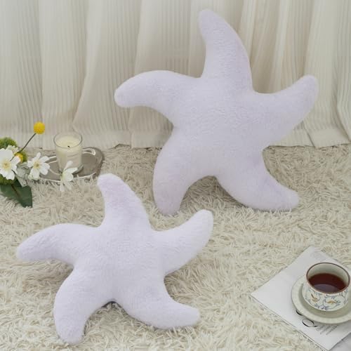 Starfish Pillow, 14.9" Cute Aesthetic Room Decor Accent Pillows, Purple