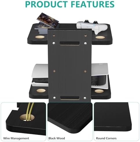 WALI 2 Tier Floating TV Wall Shelf for Projector, DVD Player