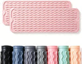 2 Pack Caketime Silicone Dish Drying Mat for Kitchen Counter Under Sink Organizer Near Bathroom Faucet Pad for Stove Top Placemats Soap Holder Stone Dryer Women Essentials Must Haves 17"x6" Pink