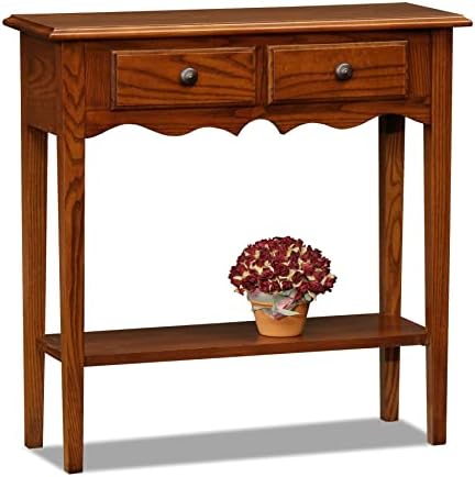 Leick Home Wave Console Table, 30", Medium Oak