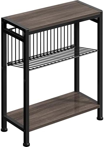 Narrow Side Table, 3-Tier End Table, Small Nightstand